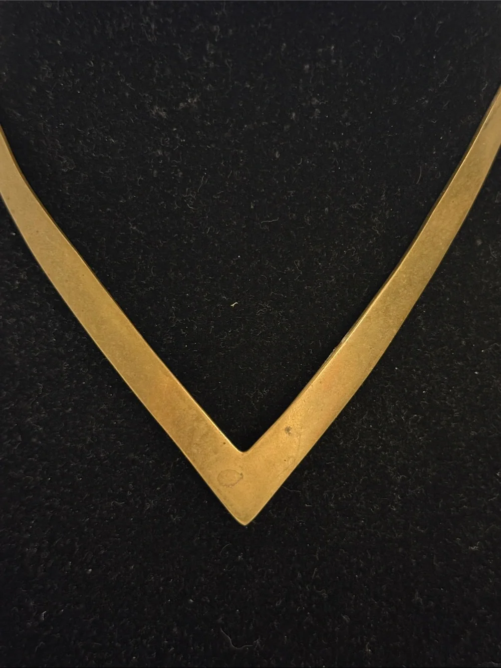 Vintage Gold Tone V Choker Collar Statement Necklace